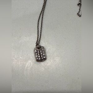 Mini bejeweled dog tag necklace